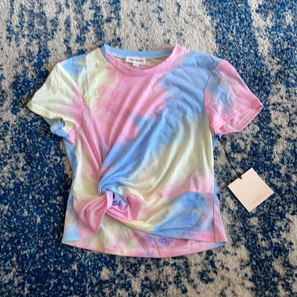 superdown Mariane Twist Front Tee in Blue Multi XS - Picture 4 of 8